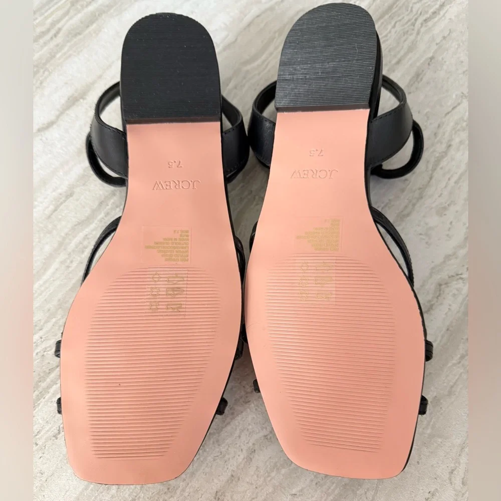 J. Crew NIB New Capri Buckle Sandals in Leather - Black - Picture 4 of 6